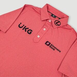 FootJoy Tour Issue Polo Shirt Mens Small Red Speckled  Performance Golf Active